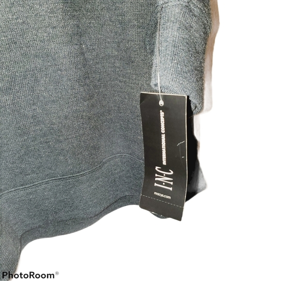INC NWT Lightweight Long Sleeve Shawl Neck Sweater Grey 265 - Picture 3 of 6